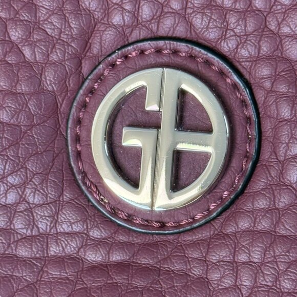 Giani Bernini Pebble Crossbody Bag Wine Tripple Zip Multi Pocket Adjustable Purs - Picture 2 of 14